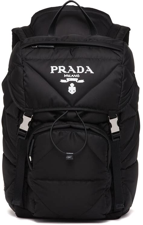 prada re-nylon logo-plaque backpack|Prada Re.